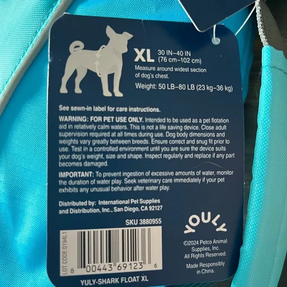 Dog swim vest…super cute shark fin - Picture 6 of 8